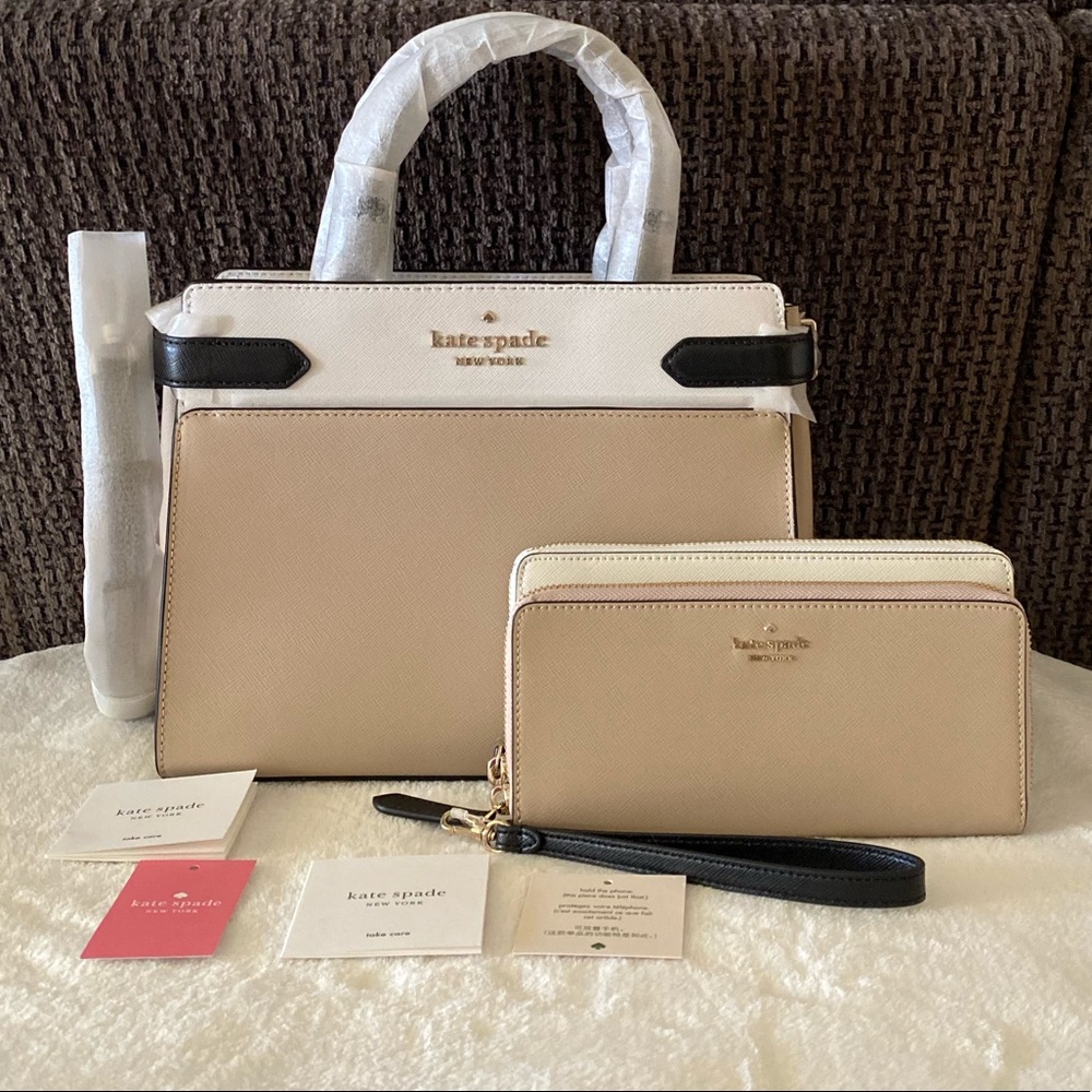 NWT 2PC Set Kate Spade Satchel & Carryall Wallet - Picture 1 of 17